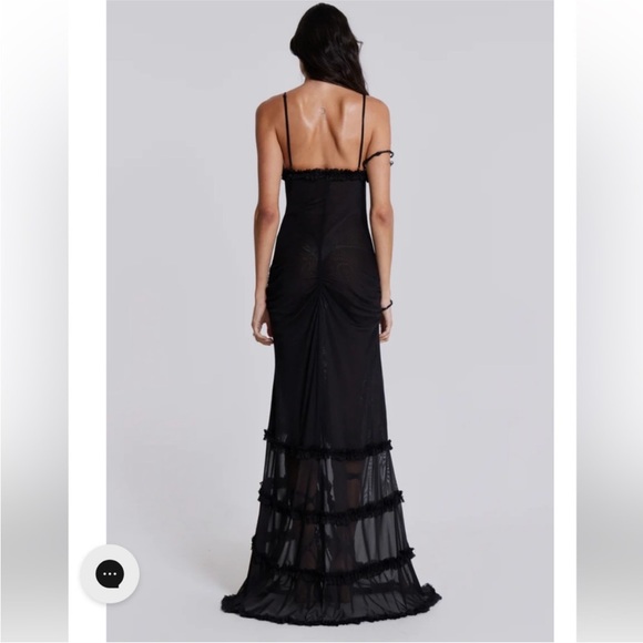 JADED LONDON Fatale Maxi Dress in Midnight Black UK 8 US 4 - Picture 4 of 12